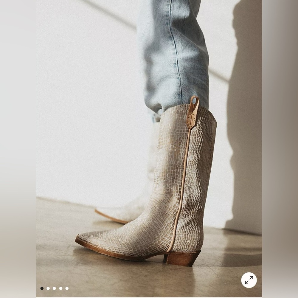 Free People We The Free Montage Tall Boots in White Croc